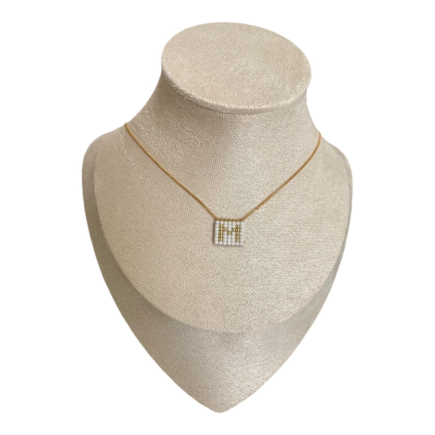 Collar INICIALES mini en blanco